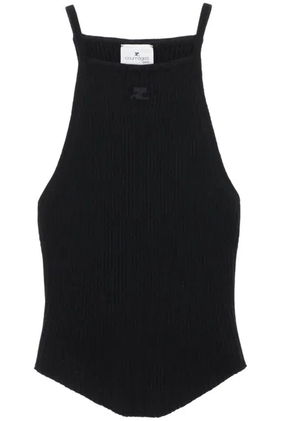 COURRÈGES "RIBBED KNIT HOLISTIC TOP