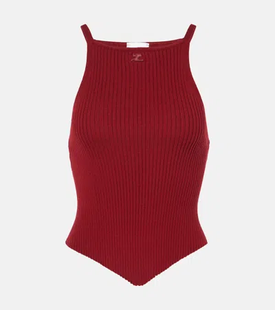 COURRÈGES COURRÈGES RIBBED-KNIT JERSEY TANK TOP