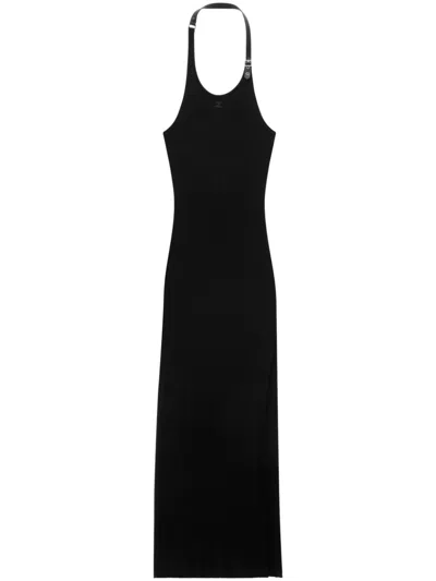 Courrèges Ribbed-knit Maxi Dress In Black
