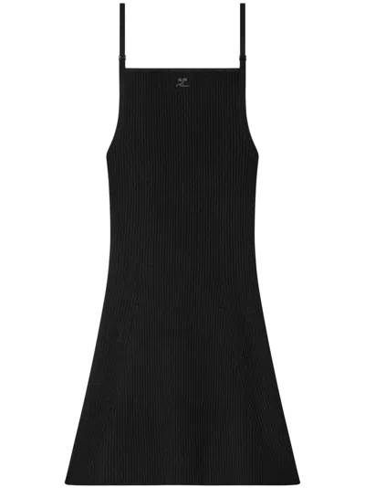 Courrèges Courreges Mini Dress With Strap And Buckle Detail. In Black