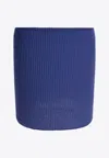 Courrèges Buttoned Light Rib Mini Skirt In Blue