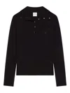 Courrèges Ribbed-knit Polo Sweater In Black
