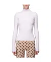 Courrèges Ribbed-knit Roll Neck Jumper In White