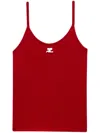 Courrèges Ribbed Texture Spaghetti Straps Top
