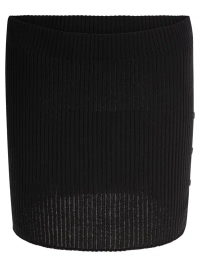 Courrèges Skirts Featuring Button Detailing And Elastic Waistband In Black