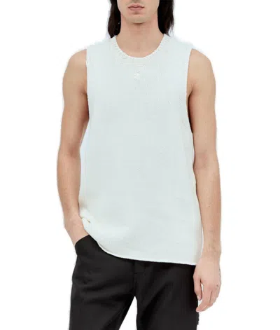 Courrèges Knit Tank Top In White