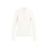 Courrèges Multi-buttons Light Wool Polo Top In White