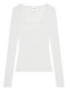 Courrèges Ribbed-knit T-shirt In White