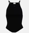Courrèges Courreges Women's 'ribbed Knit Tank Top With Pointed Hem In Black