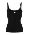 Courrèges Knit Tank Top In Black