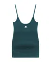 Shop Courrèges Ribbed-knit Tank Top In Blue
