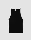 Courrèges Logo-print Cotton Tank Top In Nero