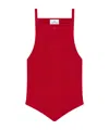 Courrèges Fitted Ribbed Tank Top With Shoulder Pads In Red