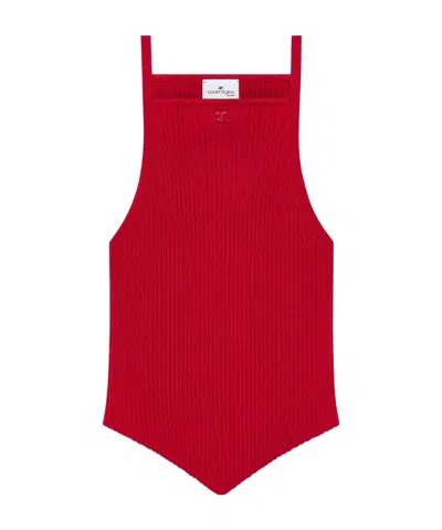 COURRÈGES COURRÈGES POINTY RIB KNIT TANK TOP