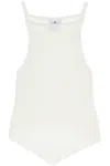Courrèges Courreges "ribbed Knit Tank Top With Pointed Hem In Bianco