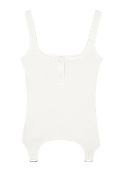Courrèges Ribbed-knit Tank In White