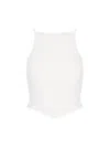 Courrèges Ribbed-knit Cutout Tank Top In White