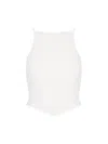 Courrèges Ribbed-knit Cutout Tank Top In White