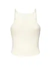 Courrèges Ribbed Knit Top In White