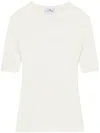 Courrèges Ribbed-knit Top In White