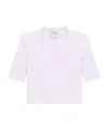 Courrèges Ribbed Knit V-neck Top In White