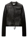 Courrèges Ribbed Leather Jacket In Black