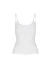 Courrèges Logo Embroidered Ribbed Sleeveless Top In White