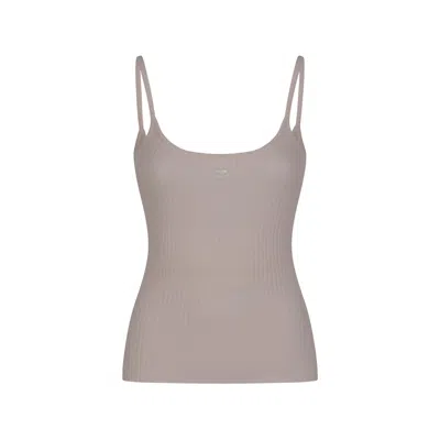 Courrèges Ribbed Logo-detail Top In Gray