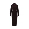 Courrèges Ribbed Long Dress With Snap Buttons In Red
