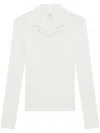 Courrèges Knitted Polo Shirt In 0001 Heritage White