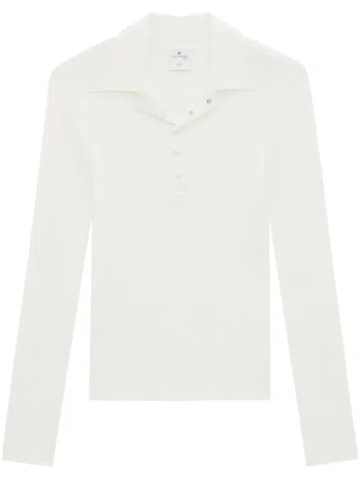 Courrèges Knitted Polo Shirt In White