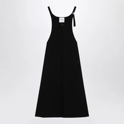 Courrèges Mini Dress With Ribbed Texture And Adjustable Strap In Black