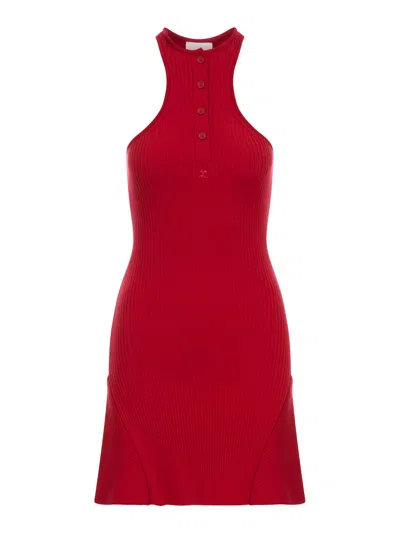 COURRÈGES RIBBED MINI DRESS