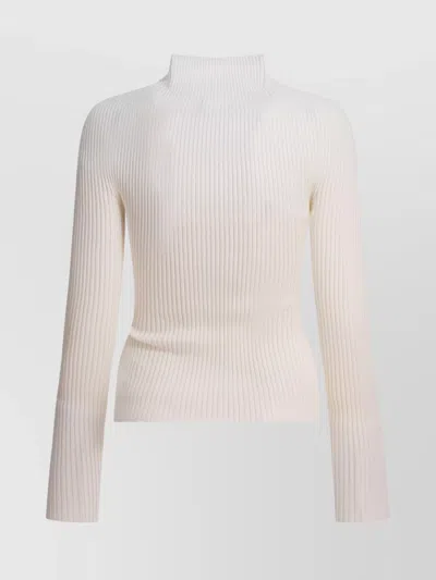 COURRÈGES RIBBED MOCK NECK KNITWEAR WITH LONG SLEEVES