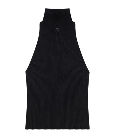 COURRÈGES RIBBED MOCK-NECK TANK TOP