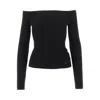 Courrèges Ribbed Off-the-shoulder Top In Black