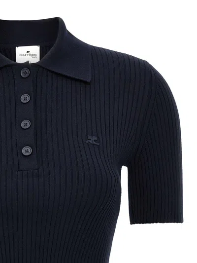 COURRÈGES COURRÈGES RIBBED POLO SHIRT