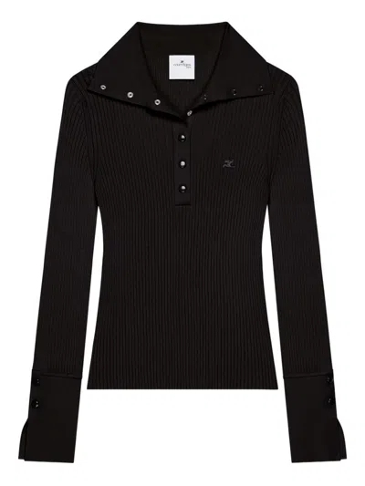 COURRÈGES COURRÈGES RIBBED POLO SHIRT