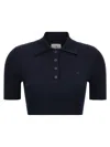 Courrèges Courreges Ribbed Polo Shirt In Blue