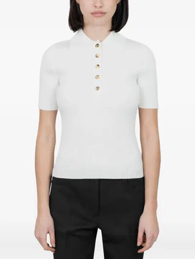 Courrèges Viscose Blend Polo Shirt In White
