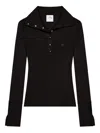 Courrèges Geripptes Poloshirt
