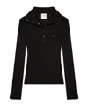 Courrèges Geripptes Poloshirt In Black