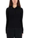 Courrèges Courreges Black Viscose Blend Polo Shirt In Black