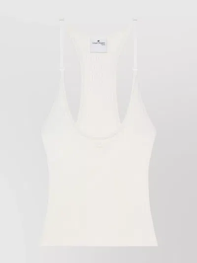 COURRÈGES RIBBED RACERBACK TOP ADJUSTABLE STRAPS