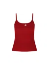 Courrèges Ribbed Texture Spaghetti Straps Top In Red
