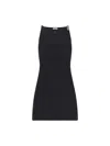 Courrèges Ribbed Knit Mini Dress In Black