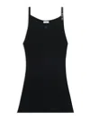Courrèges Neckline Rib Knit Dress Women Black In Viscose In Black