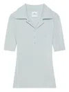 Courrèges Signature Rib Knit Polo Clothing In Blue