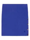 Courrèges Buttoned Light Rib Mini Skirt In Blue