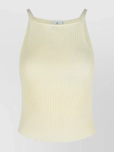 COURRÈGES RIBBED SLEEVELESS STRETCH TOP